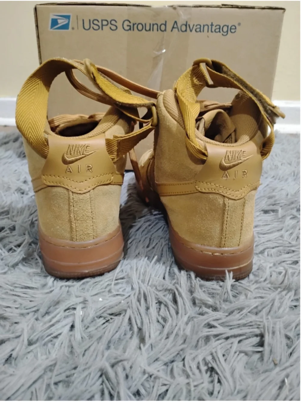 Nike Air Force 1 One High GS Youth Size 4.5 Wheat Flax Brown Suede CK0262-700